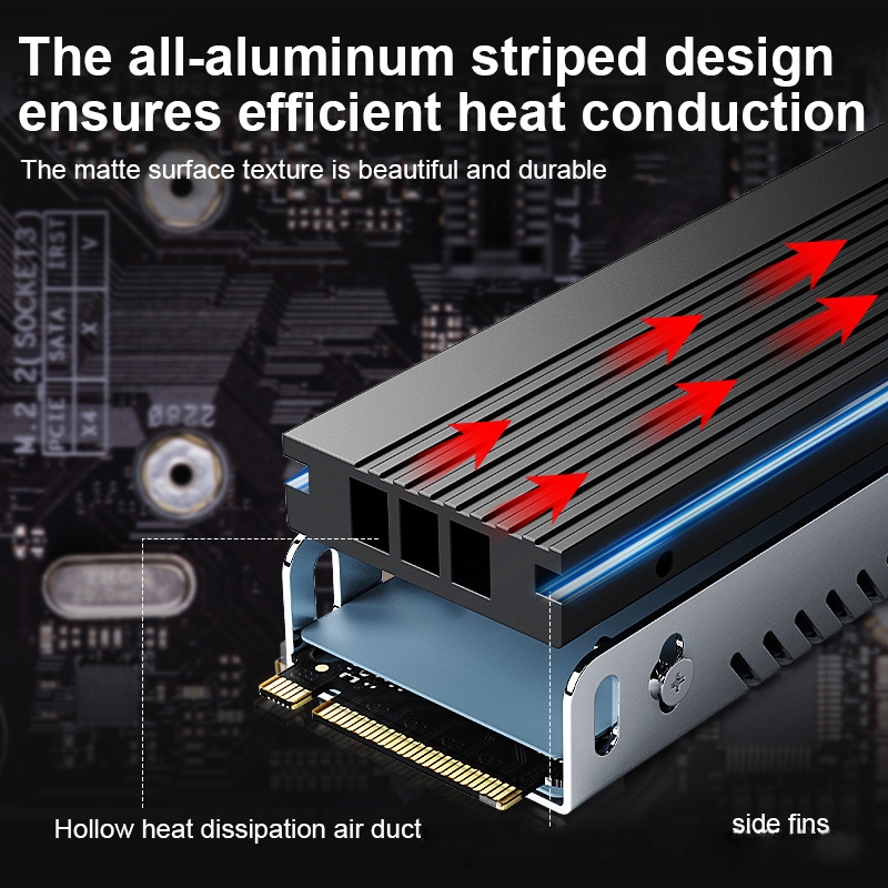 M.2 SSD Heatsink M2 2280 Solid - Aluminium Extrusion recension och pris