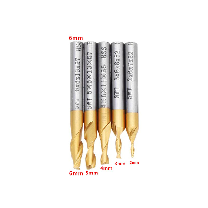5Pcs 2 Flute End Milling Cutte - End Mill Set recension och pris