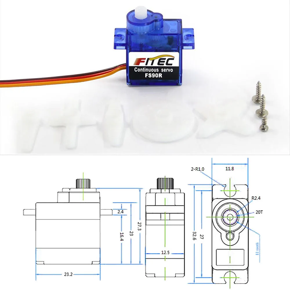 Feetech Mini FS90R Micro Servo - Servo 9G recension och pris