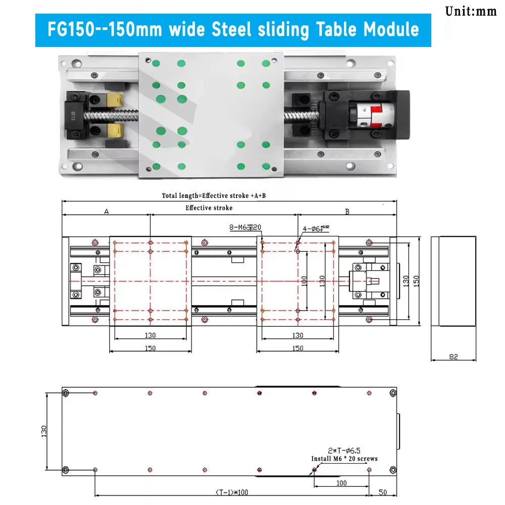 150MM Heavy Duty Steel Sliding - Ball Screw recension och pris