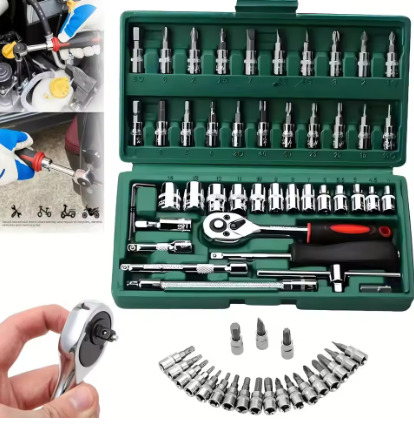 46pc Drive Socket Set 1/4 inch - Cnc Bits recension och pris